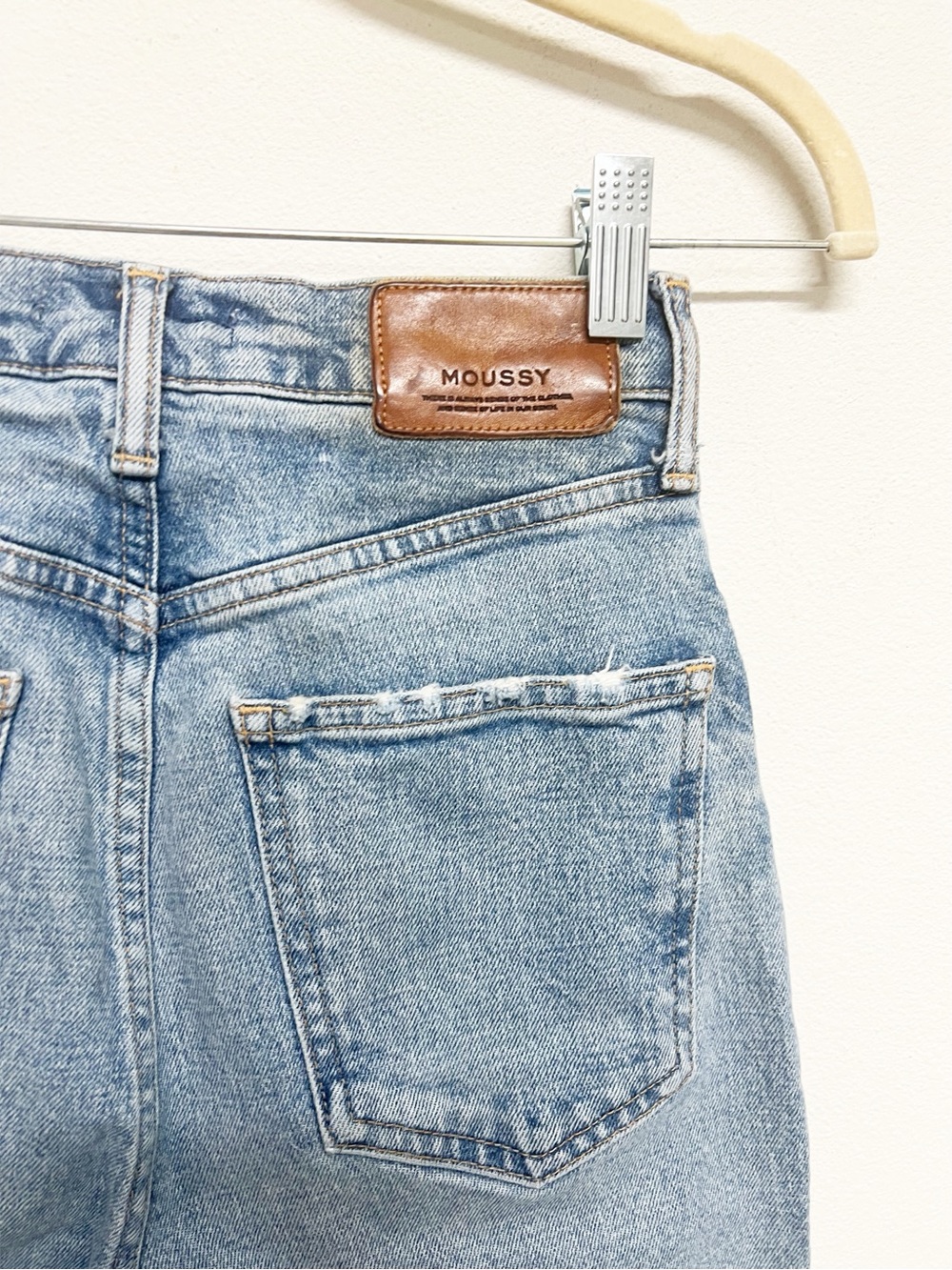 Moussy Womens MVS Vintage Stretch Light Wash High Rise Distressed Jeans Size 24 - Picture 5 of 12